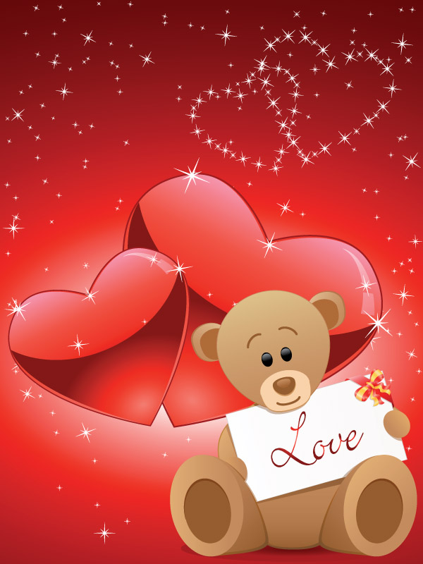 free vector Romantic love bear vector
